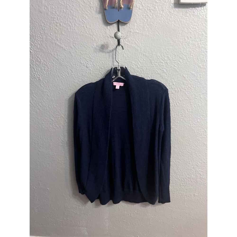Lilly Pulitzer Amalie Open Front Cardigan Size Large Blue